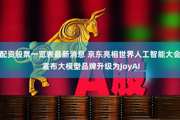 配资股票一览表最新消息 京东亮相世界人工智能大会 宣布大模型品牌升级为JoyAI